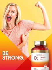 Vitamin D3 2000 IU Softgels | 400 Count | Non-GMO, Gluten Free | by Carlyle