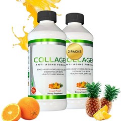 Liquid Collagen, Extra Strength Sugar Free Biotin, Orange -Pineapple 2pack