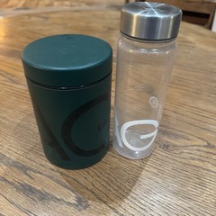 AG1 Canister And Water Bottle Combo 16 Oz Clear Greens Container Metal Lid