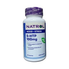 Natrol Mood + Stress 5-HTP 100 mg Balanced Mood Pills for Adults, 30ct. Exp 6/26