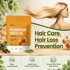 Cold-Pressed Pumpkin Seed Oil Softgels,Reduce Hair Loss &Support Prostate Health