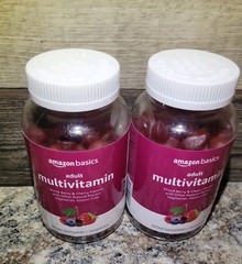 Amazon Basics Adult Gummies Multivitamin Mixed Berry &Cherry 150 Ct. Lot of 2