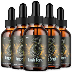 (5 Pack) Jungle Beast Pro Advanced Drops for Fitness & Energy 150 Servings