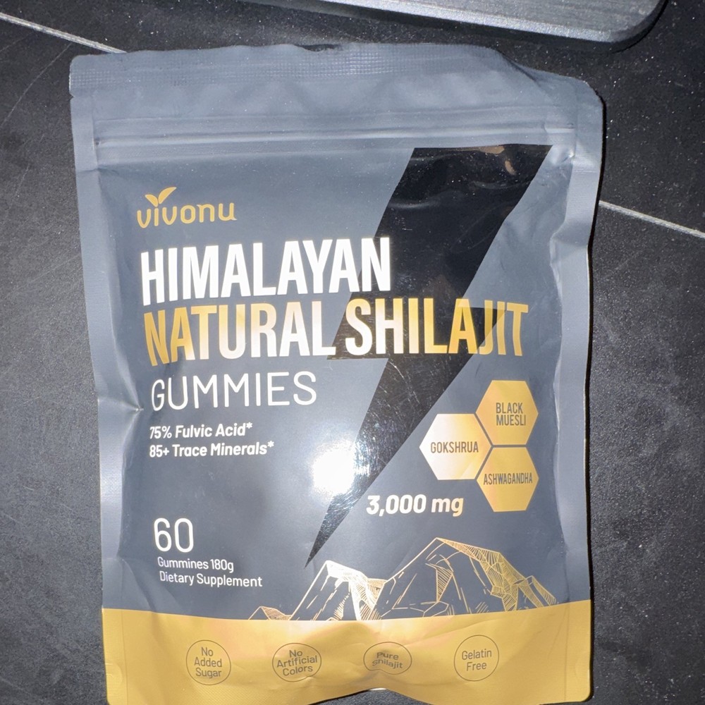Vivonu Himalayan Shilajit Gummies 3000mg 60ct Gelatin Free No Added Sugar