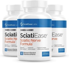 3 Pack SciatiEase Labs Sciati Ease Sciatic Nerve Formula 120 Cap NEW ! Exp 2027*
