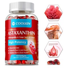Astaxanthin 24mg – Ashwagandha, Grape Seed Oil – for Skin, Eyes & Joint Health