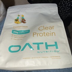 Oath Nutrition 20g Clear Protein Coconut Colada, 18 Servings, 1.14 Lbs, 7/27+