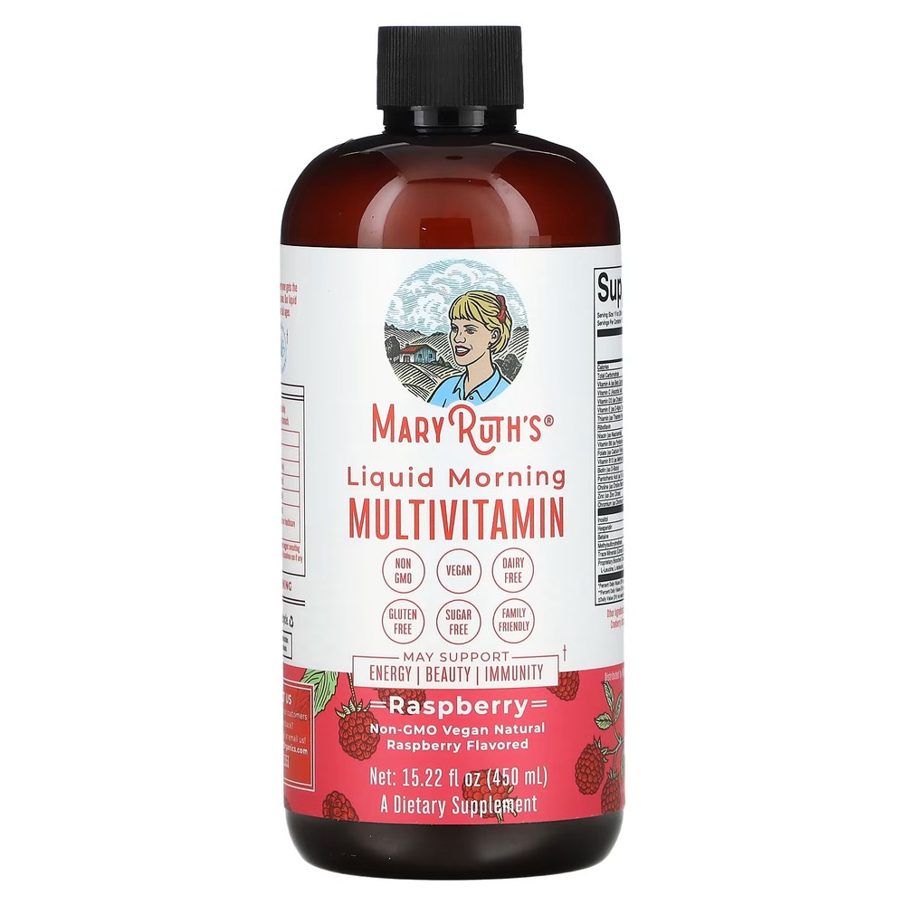 2 X MaryRuths, Liquid Morning Multivitamin, Raspberry, 15.22 fl oz (450 ml)