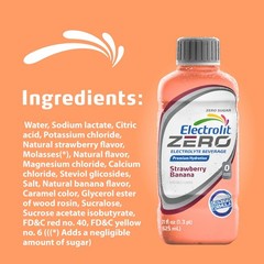Electrolyte Drink Zero Sugar, Strawberry-Banana Flavor, 21 Fl Oz, 12 Pack