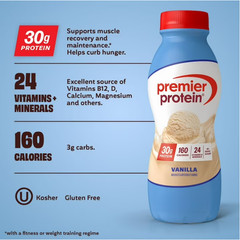 3 Pack Premier Protein Shake, Vanilla, 30g Protein, 11.5 Fl Oz, 6 Ct