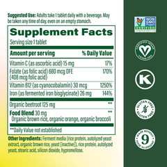 MegaFood Blood Builder Vegan Iron Supplement Tablet