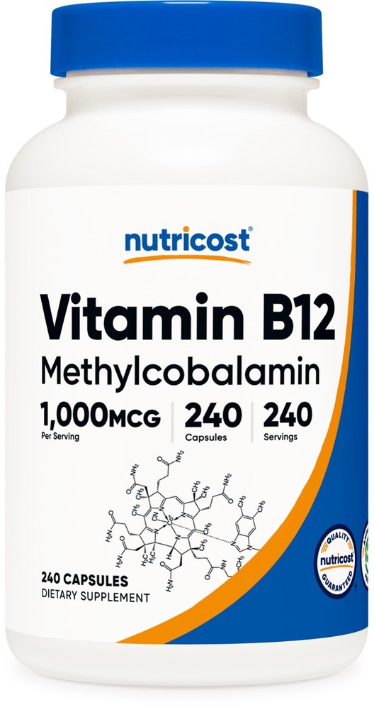 Nutricost Vitamin B12 (Methylcobalamin) 1000mcg, 240 Capsules – Non-GMO