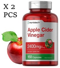 2 BOTTLES-Apple Cider Vinegar Capsules | 2Kmg | 150 Count | Non-GMO| by Horbaach