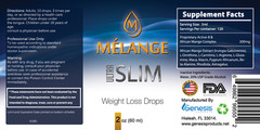 Melange Ultra Slim UNISEX Weight Loss Drops 2 oz