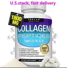 5-Type Collagen Peptides 1800mg for Skin & Joint Health,Toplux Nutrition,90 Caps