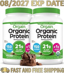 2 Pack Orgain Organic Plant Protein Powder Chocolate Fudge 2.03lb EXP 08/2027