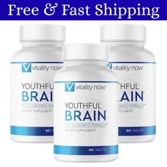 3 Pack Vitality Now Youthful Brain Memory Health Supplement Tablets – 60 Count