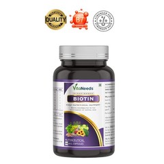 VITA.NEEDS Biotin 60 Veg Caps Plant Based Hair Support