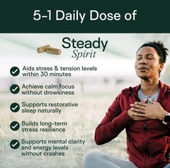 Adapt Naturals Steady Spirit Stress & Mood Support Supplement Capsules Unisex