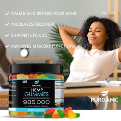 Natural Gummies for Stress Relief – Great for Pain, Insomnia & Anxiety -100ct