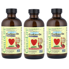 ChildLife Cod Liver Oil Natural Strawberry 8 fl. oz Each (Pack of 3)