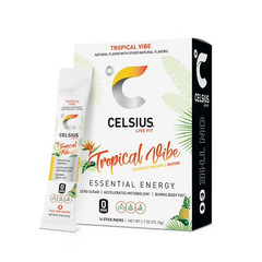 New CELSIUS On The Go Energy Drink Mix, Tropical Vibe (14 Stick Pack)