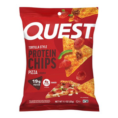 Quest Tortilla Style Protein Chips, Ques19g Protein,Pizza Flavor,1.1oz Bags,4 ct