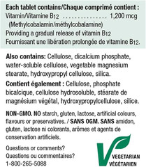 Jamieson Vitamin B12 1200mcg Timed Release 200 Tablets