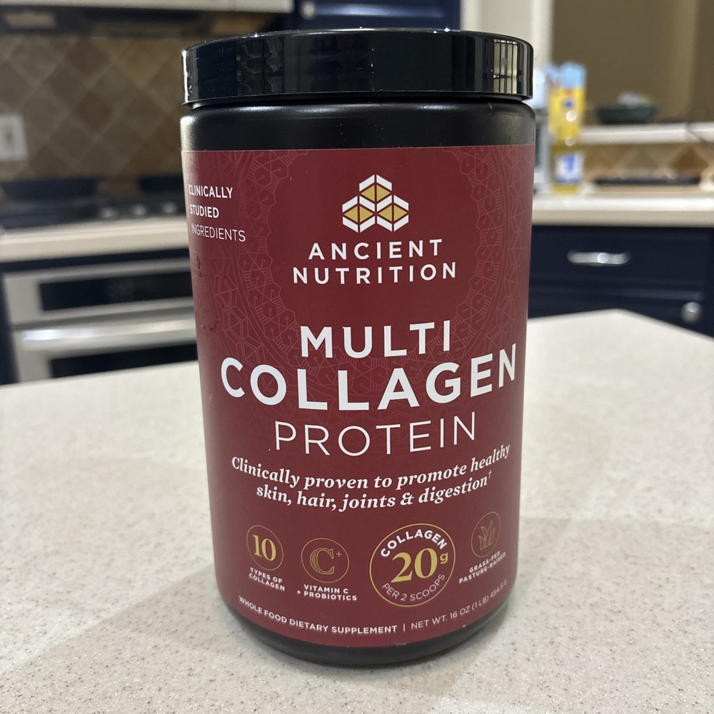 Ancient Nutrition Multi Collagen Protein Powder 16oz Grass Fed Skin Health
