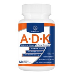 Vitamin Supplement Vitamin ADK 20000 IU High Potency A D3 K1 60 Capsules