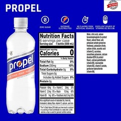 (12 Pack) Propel Peach Electrolytes & Vitamins Sport Water, No Sugar, 16.9 Fl Oz