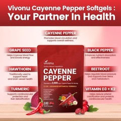 VIVONU Cayenne Pepper Softgels – Supports Leg Vein, Heart & Circulation