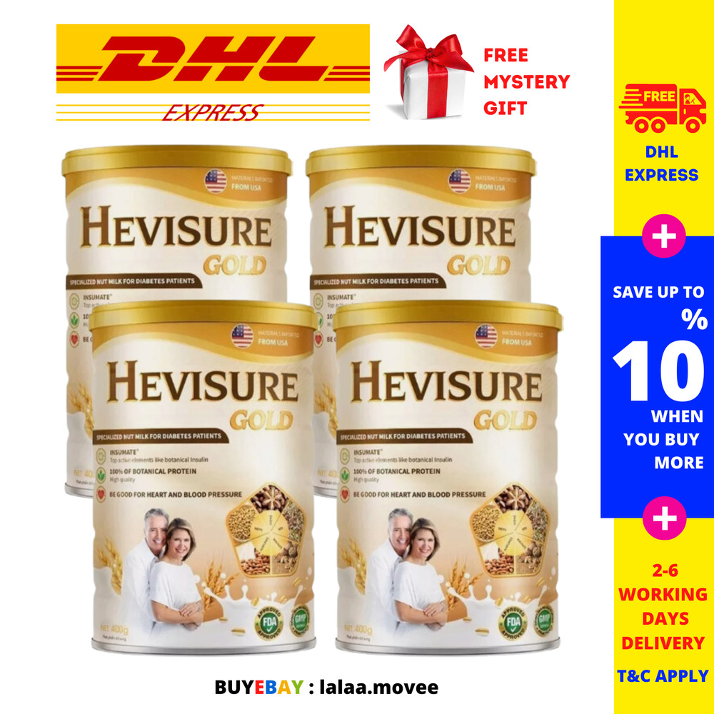 4 Tin Hevisure Gold Diabetic Milk Stabilize Blood Sugar Plant-Based 400g