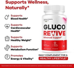 GlucoRevive Blood Sugar Balance Support Supplement Capsules 1 Pack 60Ct