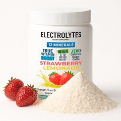 Electrolyte Complex Hydration Powder | 12 Minerals + 6 Vitamins | Strawberry