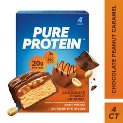 Pure Protein Bars, Peanut Caramel, Gluten Free, 20g Protein, 1.76 oz 4 count