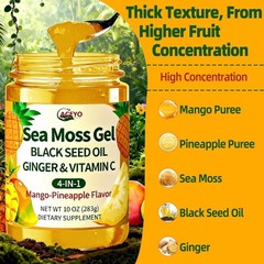 ACEYO Sea Moss Gel 4-in-1 Mango Pineapple Vegan Superfood 10oz