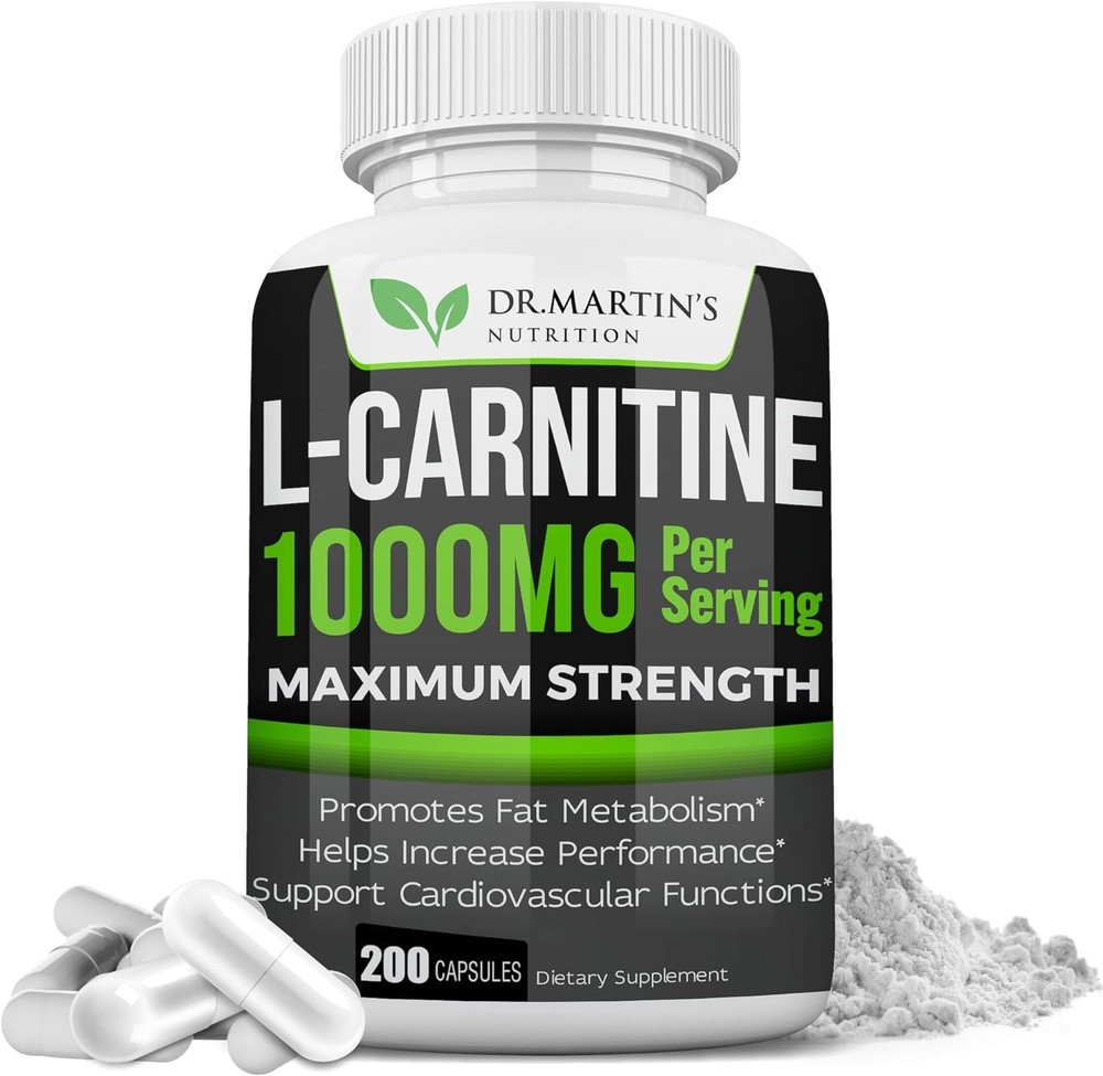 Dr. Martin’s L-Carnitine 1000mg 200 Capsules Metabolism Performance Boost