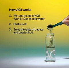 GENUINE AG1 Pouch 60 servings (2) AG1 Pouches (5) Athletic Greens Travel -CITRUS