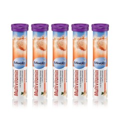 5 Tubes Mivolis Multivitamin Dietary Supplements 20 Effervescent Tablets