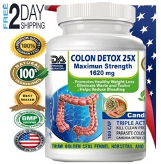 Natural Colon Detox Cleanse Rapid Weight Loss Toxin Bloating Supplement 100 caps