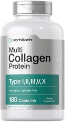 Horbäach Multi Collagen Protein 2000 mg | 180 Capsules 180 Count (Pack of 1)