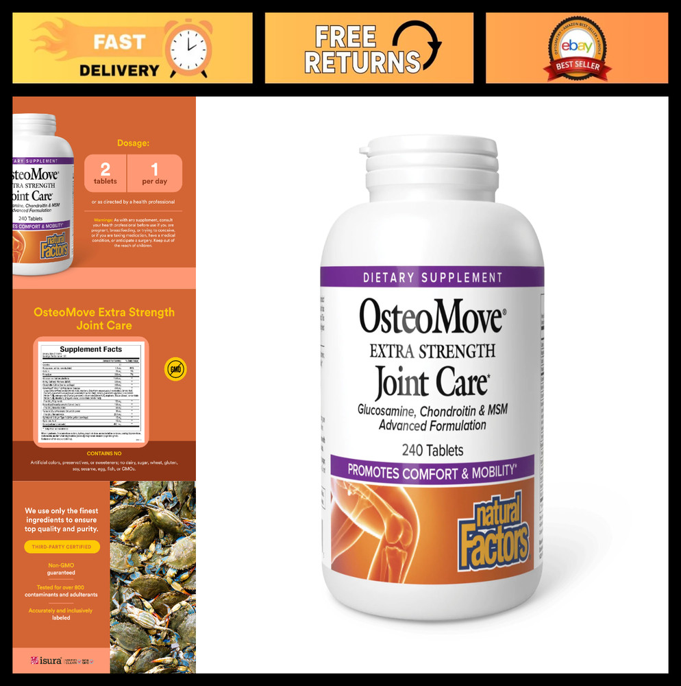 Extra Strength Joint Care Supplement, Non-GMO, 240 Tablets for Bone Health