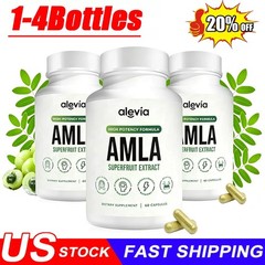 3x Alevia Organic Amla Capsules 1000mg Indian Gooseberry Antioxidant Supplement