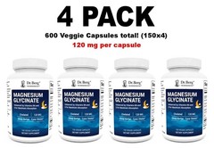 Berg’s Dr. Magnesium Glycinate, 4 PACK, (600 total!)