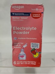Amazon Basic Electrolyte Powder Strawberry Lemonade 6 ct Compare o Pedialyte