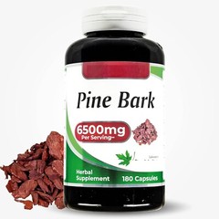 Pine Bark Extract 6500mg per Cap 180Caps No Gluten/No Lactose/Proanthocyanidins