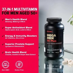 GNC Mega Men 50 Plus 120 Caplets Free Shipping Formulated In USA