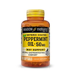 Mason Natural Peppermint Oil 50 mg Natural Gastrointestinal Comfort 90 Softgels