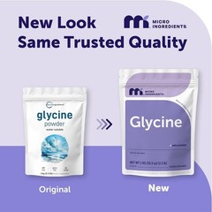 Glycine Powder, 1KG 2.2 Pounds, Glycine 1000mg Per Serving, Water Soluble and…